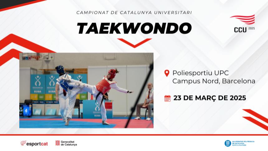 Ja pots inscriure't al Campionat de Catalunya Universitari de Taekwondo